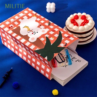 militie 6pcs color cuadros galleta caramelo bolsa de aperitivos embalaje lindo de dibujos animados bolsa de papel de almacenamiento mini coreano bolsa con pegatinas oso regalo embalaje