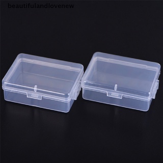 [beautifulandlovenew] 2pcs pequeña caja de almacenamiento de plástico transparente transparente cuadrado transparente multiusos caja de exhibición