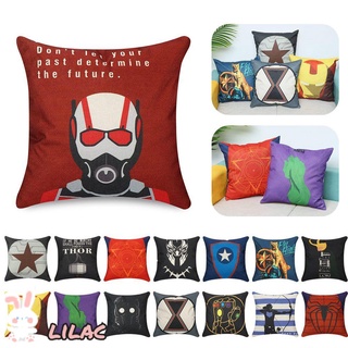❥Lilac✿ Fundas de almohada de lino Marvel decoraciones para el hogar sala de estar lino cuadrado los vengadores