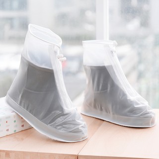 Cubierta antideslizante antideslizante para botas de lluvia de color sólido, gruesa y resistente al desgaste adulto estudiante PVC impermeable impermeable zapatos de lluvia, impermeable hombres y mujeres (1)
