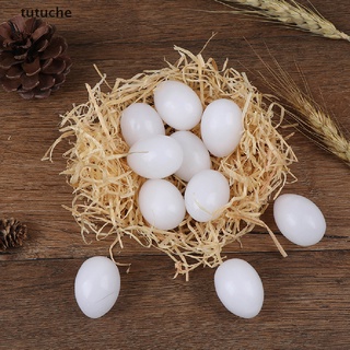 tutuche 10pcs blanco sólido plástico sólido huevos de paloma maniquí falsos huevos eclosión suministros cl