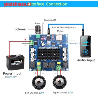 [yindelimao]Bluetooth 5.0 TDA7498 placa amplificadora Digital 2x100W estéreo