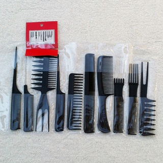 geanmiu 10Pcs/Set Plastic Comb Durable Easily Use Black Portable Tools Combs for Hair