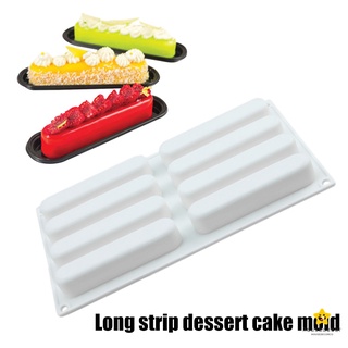 8-Cavity Chocolate Granola Cereal Energy Bar Mold Rectangle Silicone Mold For Chocolate Truffles Ganache Bread Brownie C