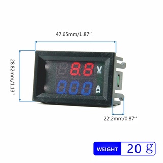 Zong DC 100V 10A 50A 100A voltímetro amperímetro azul + rojo LED Amp Dual Digital voltímetro medidor 7-110V (2)