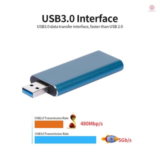 Onlylove2-usb 3.0 a M.2 NGFF SSD recinto unidad de estado sólido de aleación de aluminio SSD caso portátil tipo disco U SSD caja azul (2)