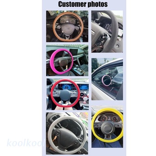 Kool coche Universal cubierta del volante colorido antideslizante silicona volante funda protectora Auto Interior decoración accesorios piezas (1)