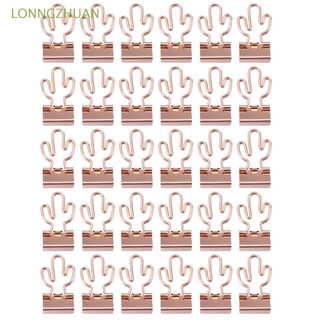 lonngzhuan 30pcs clip de papel de alta calidad mini metal binder clips nuevo libro gato corazón cactus papelería archivo suministros de oficina