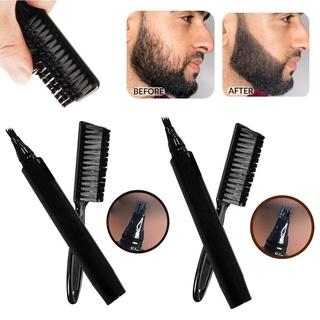 Lápiz de dibujo de barba con cepillo nuevo de cuatro puntas cepillo de barba pluma dibujo barba barba barba pluma Q8D7 (2)