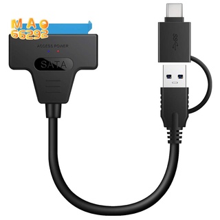 SATA to USB Cable, 2-In-1 SATA to USB-A/C to USB-C USB 3.0 SATA Hard Drive Adapter Cable for 2.5 INCH SSD/HDD