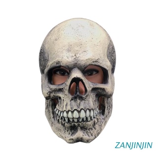 zanjinjin - máscara de látex para halloween, diseño de calavera, con mandíbula móvil, accesorios para cosplay