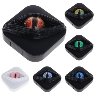lentes de contacto caso de lujo de halloween regalos ojos personalidad caja espejo único almacenamiento de viaje portátil titular cajas lentes kit de cuidado (1)