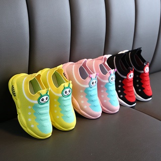 Zapatos para niñas Caterpillar zapatos deportivos transpirables para niños zapatos de calcetín de bebé de fondo suave zapatos de red para niños pequeños zapatos de niño