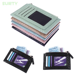 suiety business wallet - funda de piel sintética con cremallera, bolsillo, multitarjeta, unisex, multicolor