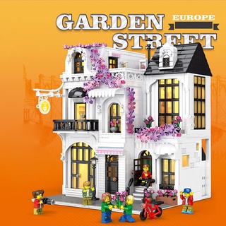 lego city street view europea flor calle compatible con lego juguetes niños juguetes 2053pcs bloques de construcción lego city street view