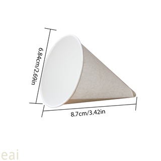 250Pcs blanco en forma de cono taza de papel desechable bebida taza punto fondo helado titular (2)