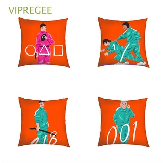 VIPREGEE Gifts Squid Game Pillow Case Home Cotton Linen Cushion Cover Sofa TV Drama Peripheral Automobile Drawing Room Hot Sale Decor