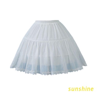 Falda/falda/falda/falda de malla de encaje de encaje para mujer/niñas sólidas/blancas/falda/Tutu Puffy