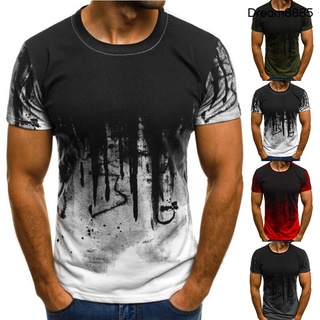 [DREM T.sh] moda impresión hombres Fitness camiseta de manga corta cuello redondo Casual verano Tops