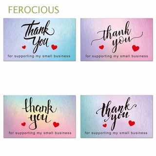 FEROCIOUS 50PCS Gift Thank You Card Package Insert Greeting Cards For Supporting My Small Business 5*9cm Thanks Customer Express Appreciation Online Retails Floral Heart