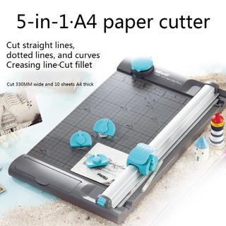 Cl [READY STOCK] Paper Cutter with Storage Case Paper Trimmer 5-in-1 Cutting Patterns Replaceable Portable 10 Sheet Capacity (9)