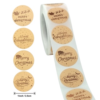 micl champán oro feliz navidad pegatinas 500pcs embalaje etiqueta sellado pegatinas 210906 (8)