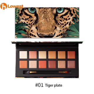 ✅Top Jungle twelve color eye shadow plates, natural colors, not easy to remove eye shadow, animal makeup, make-up bommmm8