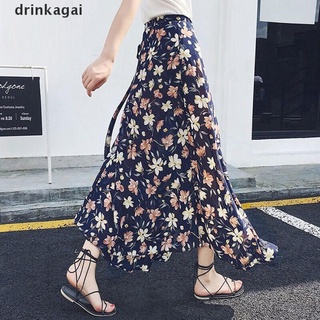[drinka] mujer retro bohemia media longitud falda de una pieza floral playa vacaciones boho falda 471cl