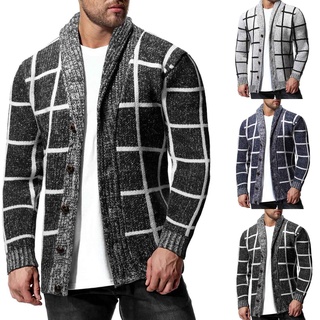 [yts] hombres abrigo-hombre empalme cardigan casual manga larga tejer suéteres largos tops blusa