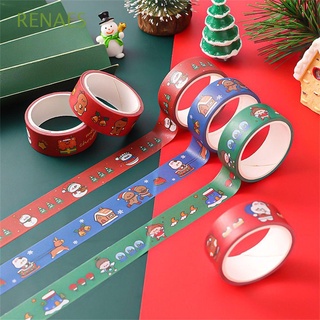 renaes kawaii santa claus creativo oficina cinta adhesiva de navidad cinta de regalo manual cinta adhesiva cinta decorativa cinta adhesiva cinta adhesiva