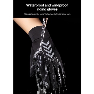 Guantes de ciclismo de invierno para mujeres/hombres/guantes de ciclismo de dedo completo/guantes antideslizantes de terciopelo/MTB/bicicleta de carretera al aire libre (7)