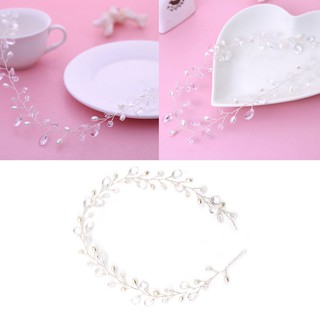 diadema de perlas de cristal artificial para novia y boda