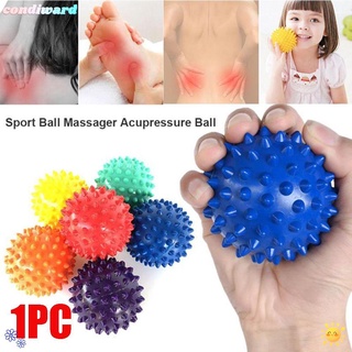 CONDIWARD 6 Colors 6.5cm Exercise Spiky Massage Ball PVC Stress Relief Muscle Relax Ball Therapy Hand Foot Pain Relieve Fitness Accessories Trigger Point/Multicolor