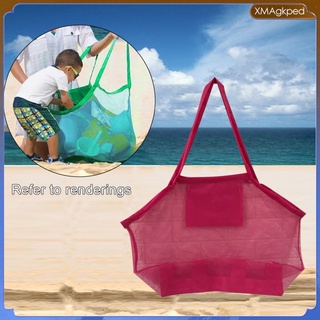 bolsa de playa de malla extra grande para piscina, bolsas para niños, bolsa de juguetes, organizador de almacenamiento plegable, ligero