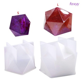 foxyy New Crystal Epoxy Mold Desktop Table Decoration Jewelry Large Multi-faceted High Mirror Resin Silicone Mould