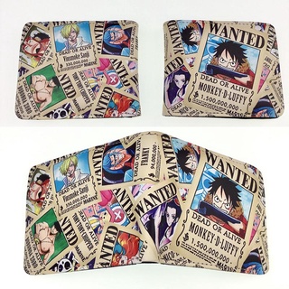 One Piece Men Wallets Cartoon Anime Leather Purse Students Teenager Short Wallet with c0in Pocket Drop Shipping (1)
