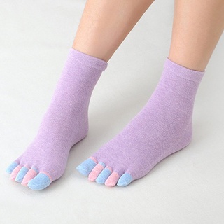 tacones altos de las mujeres del dedo del pie calcetines de tobillo color sólido