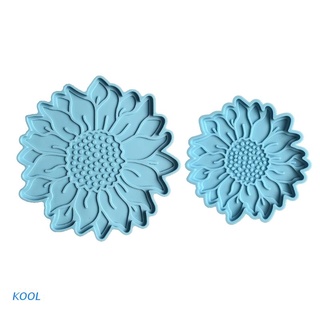 Kool Sun Flower posavasos de resina epoxi molde de girasol taza de silicona molde DIY artesanía adornos decoraciones herramientas de fundición (1)