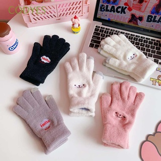 codyes lindo guantes de pantalla táctil de invierno cálido dedo completo guantes de punto mujeres ciclismo hombres de dibujos animados estudiante japonés caliente manoplas/multicolor