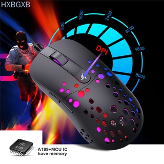 Ratón con cable RGB luminoso para juegos con luz de respiración portátil USB dispositivo de entrada de computadora HXBG (5)