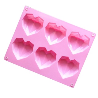 BOBO 6 Cavidades 3D Amor Corazón Diamante En Forma De Rectangular De Silicona DIY Molde De Mousse Pastel De Chocolate Jabón Pudín Hecho A Mano Herramientas De Hornear Bandeja