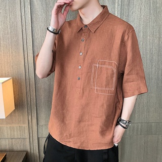 Camisa japonesa masculina temporada manga corta camisa marea guapo hombres