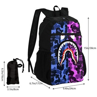 Supreme Bape Ape ligero plegable mochila de viaje Daypack impermeable portátil Packbag Camping senderismo bolsa