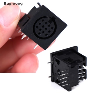 Bugraoog Din 13 pines circulares Jack hembra Panel Mount Pcb Conector Br