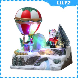 [lily2] Decoración navideña/invierno brillante/imánimante De los estados unidos/insignia/globo De aire caliente/Miniatura/luces Led/regalos