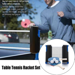 FORTR Table Tennis Ping Pong Set 2x Paddle Bats & Extending Net & 3 Balls Portable .