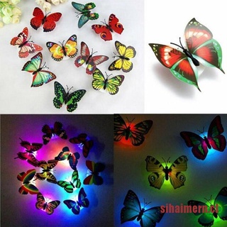SIHAI colorido cambio de mariposa LED luz de noche lámpara de hogar decoración de pared fiesta escritorio (1)