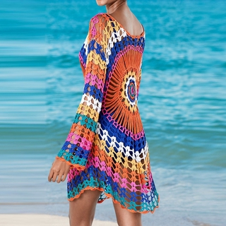Bikini de punto arcoíris de verano de playa para mujer/Bikini/cubre trajes de baño (3)