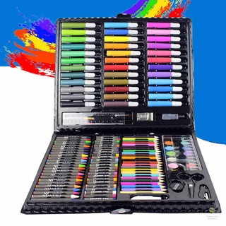 150 unids/Set Kit de herramientas de dibujo con caja de pintura pincel arte marcador de Color de agua bolígrafo Crayon niños regalo