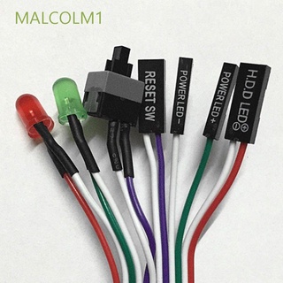 Malcolm1 conectores durables HDD LED interruptor de luz Cable de ordenador de 65 cm PC de escritorio de la computadora de la caja de alimentación en ATX caso Reset